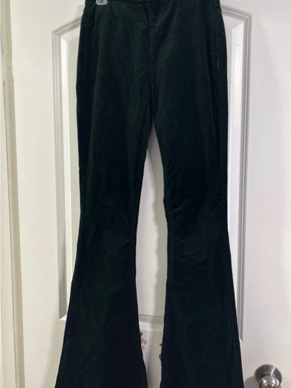 High-Rise Dark Green Flared Jeans for Women